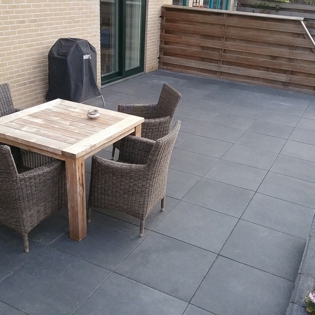 Betontegels 50x50x4 cm Antraciet met facet