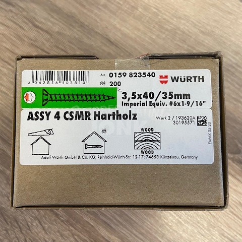 ASSY 4 A2 CSMR hardhout rvs 3,5x40/35