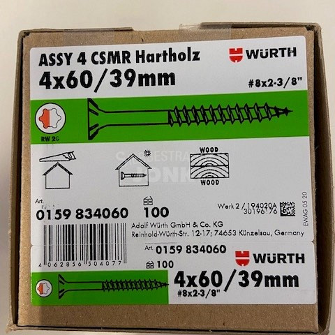 Wurth schroef eco assy RVS a2 hardhout 4x60/39