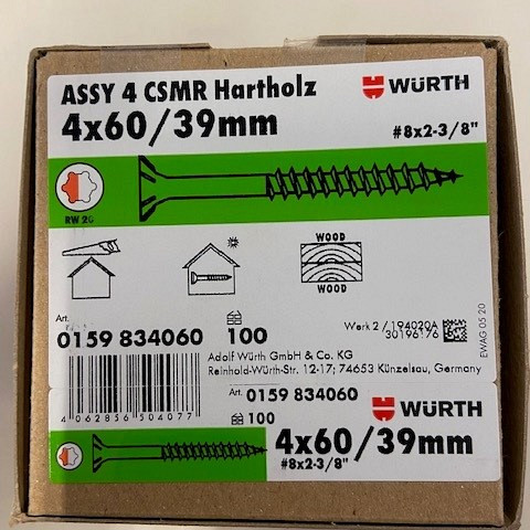 Wurth schroef eco assy RVS a2 hardhout 4x60/39