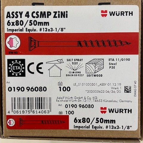 ASSY 4 CSMP ZiNi st zn-ni DD vzk freesholte RW 6X80/50