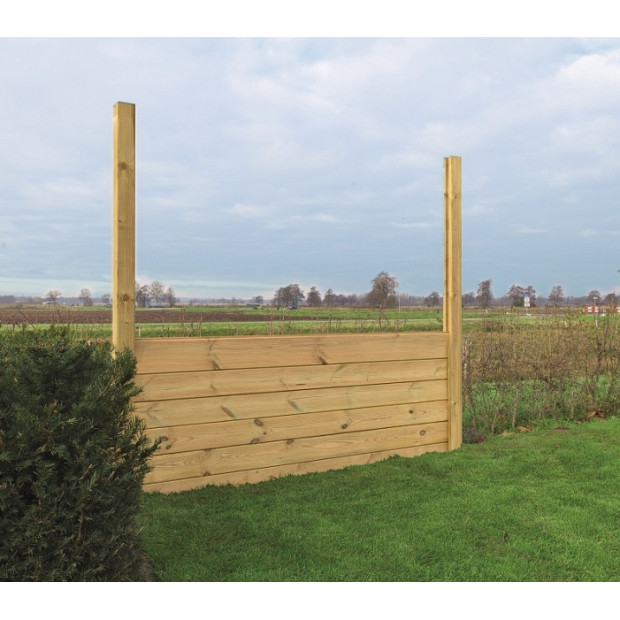 Grenen blokhutplank 2,8x14,5x240 cm, groen geïmpregneerd