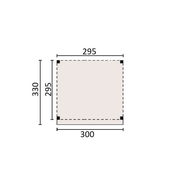 JWOODS Douglas Schuur 200x200 cm, Geschaafd met Zweeds Rabat Zwart