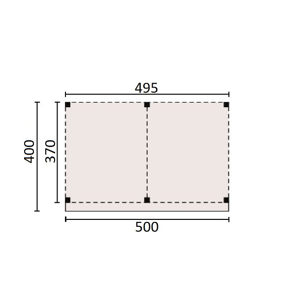 JWOODS Buitenverblijf 500x370 cm, Fijnbezaagd