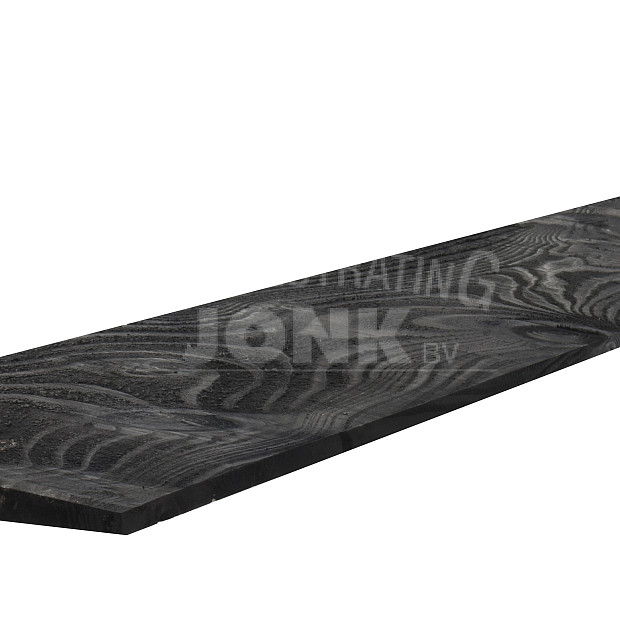 Douglas zweeds rabat plank, 1,1-2,7 x 19,3 x 400 cm., zwart gespoten