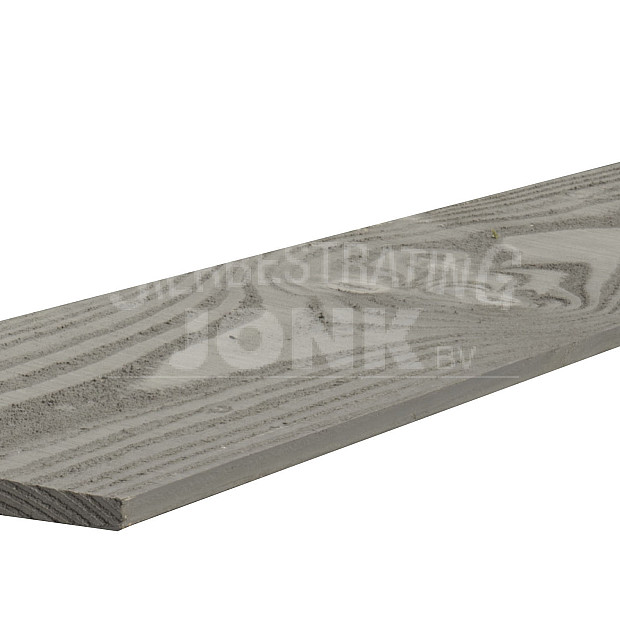 Douglas zweeds rabat plank, 1,1-2,7 x 19,3 x 400 cm., grijs gespoten