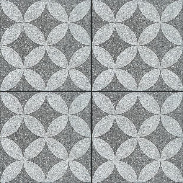 GeoProArte Design 60x60x4 cm Belgian Blue Dark Grey Flower