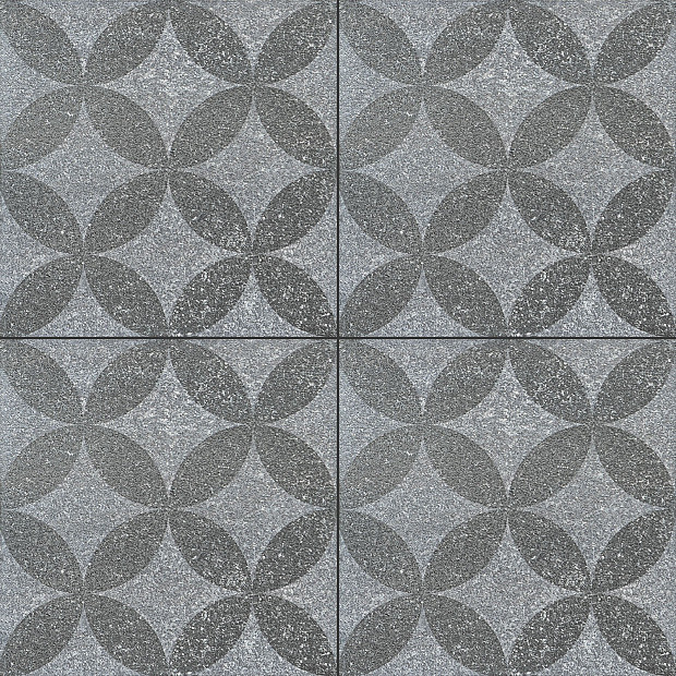 GeoProArte Design 60x60x4 cm Belgian Blue Light Grey Flower