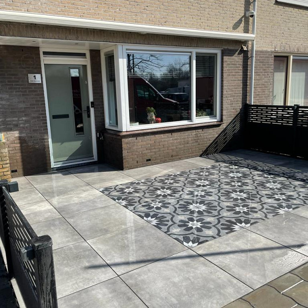 Actietegel keramiek op beton 80x80x4 cm Ambienti Greige