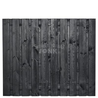 JWOODS Tuinscherm 21-Planks Recht Verticaal 180x150 cm Zwart Gespoten