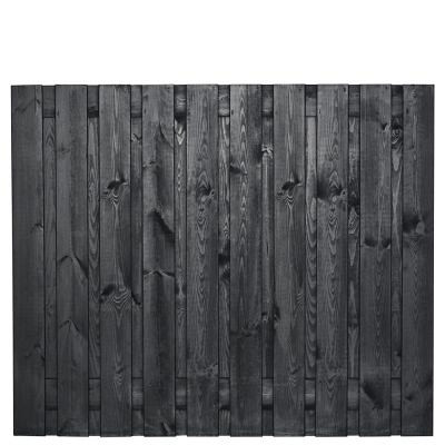 JWOODS Tuinscherm 21-Planks Recht Verticaal 180x150 cm Zwart Gespoten