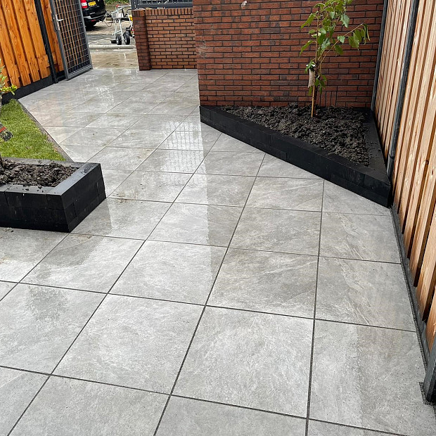 Actietegel keramiek op beton 60x60x4 cm Slate Design Grey