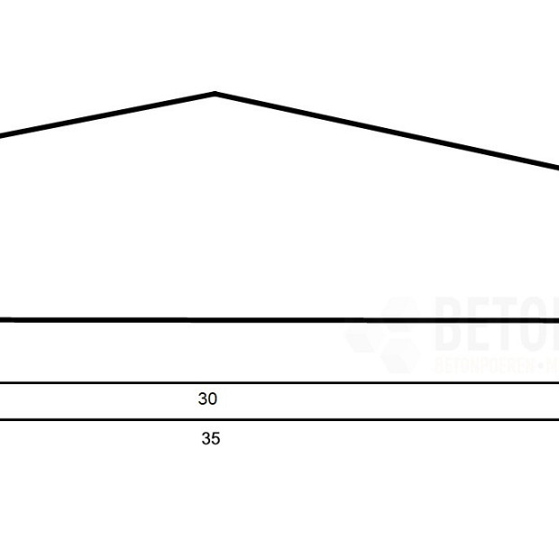 muurafdekb 35x100 zwart gecoat