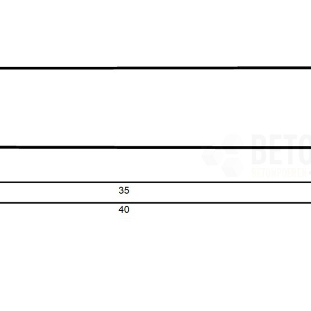 muurafdekb vlak 40x100x5 zwart beton