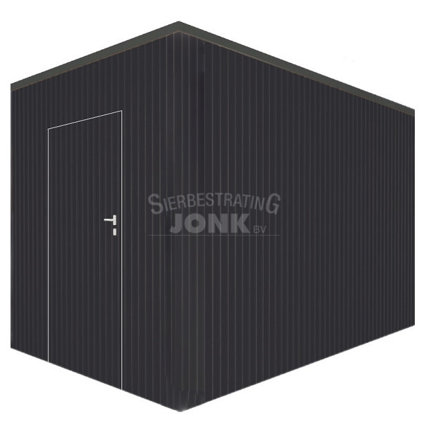 JWOODS Berging 248x300 cm, Geschaafd met horizontaal triple zwart