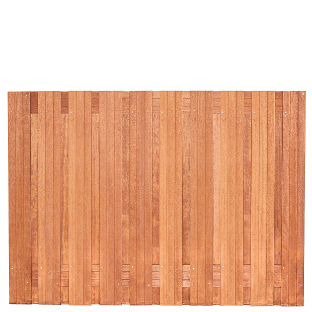 Tuinscherm Dronten geschaafd onbehandeld hardhout 21-planks 180x130 cm