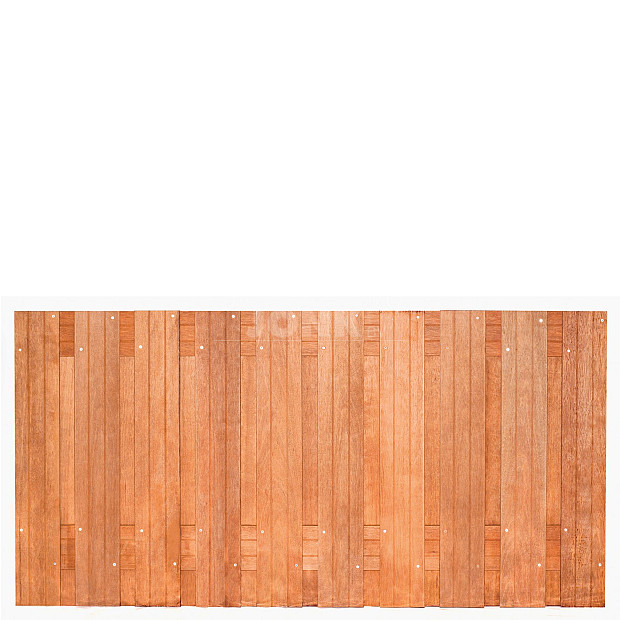 Tuinscherm Dronten geschaafd onbehandeld hardhout 21-planks 180x90 cm