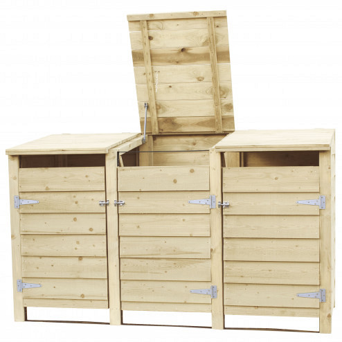 Containerkast triple 129x224,5x89 cm vurenhout