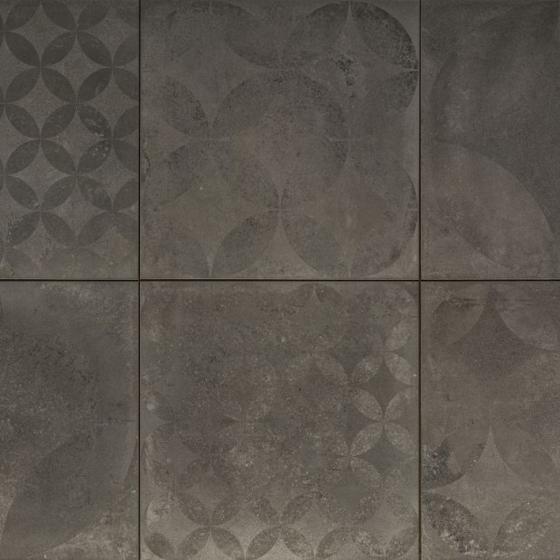 Keramische Tegel 'TRE' Concrete Decor 60x60x3 cm Graphite