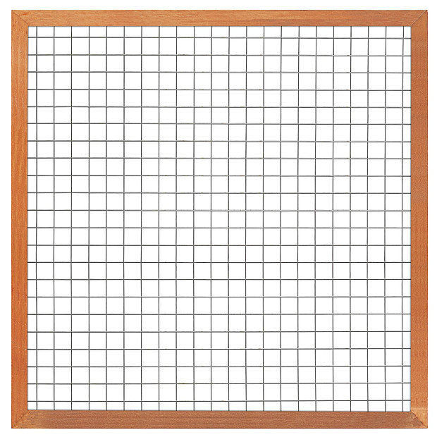 Gaaselement 180x180 cm met kader 4,4x6,8 cm onbehandeld hardhout