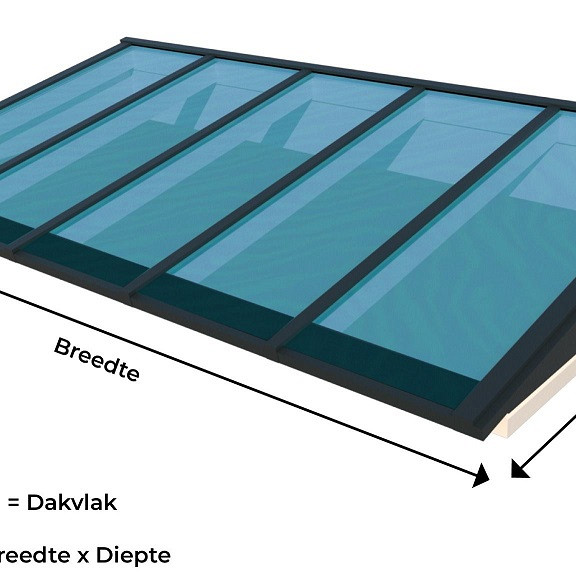 Lessenaar Lichtstraat 158,2(b) x 150(d) cm, enkel glas