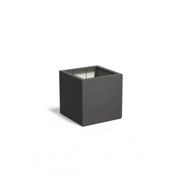 Restpartij 3 stuks Plantenbak Carrez met bodem polyester 80x80x80 cm RAL7021