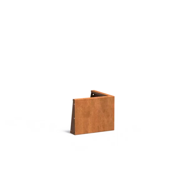 Keerwand buitenhoek Cortenstaal 3 mm 50x50x40 cm