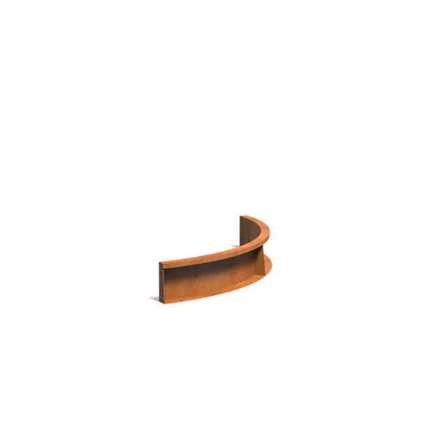 Keerwand binnenbocht Cortenstaal 2 mm 100x100x20 cm
