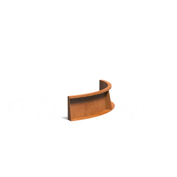 Keerwand binnenbocht Cortenstaal 2 mm 100x100x30 cm