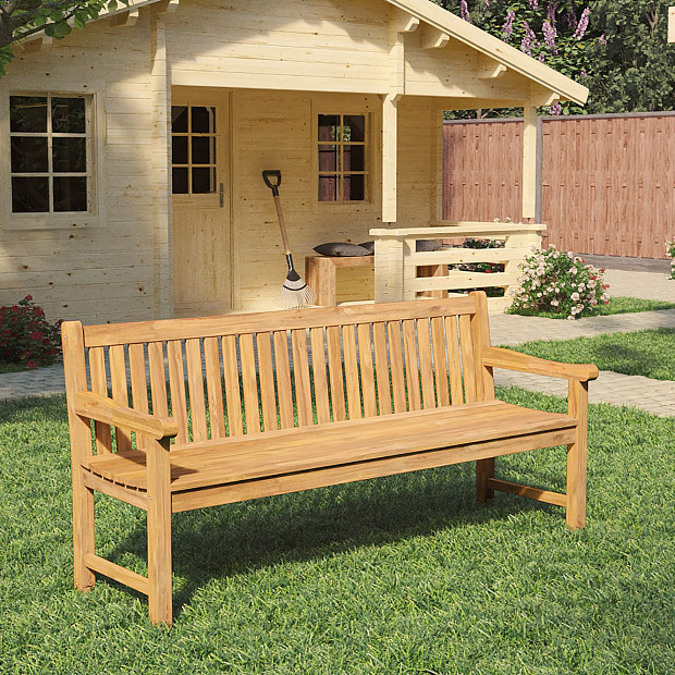 Parkbank Norwich onbehandeld teak 180x51x91 cm