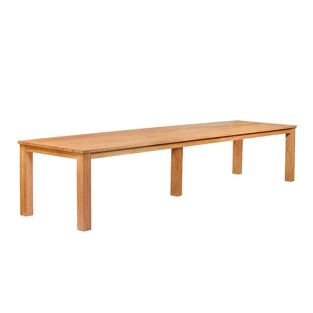 Tuintafel Rustiek (met extra middenpoot) 400x100x78 cm teak