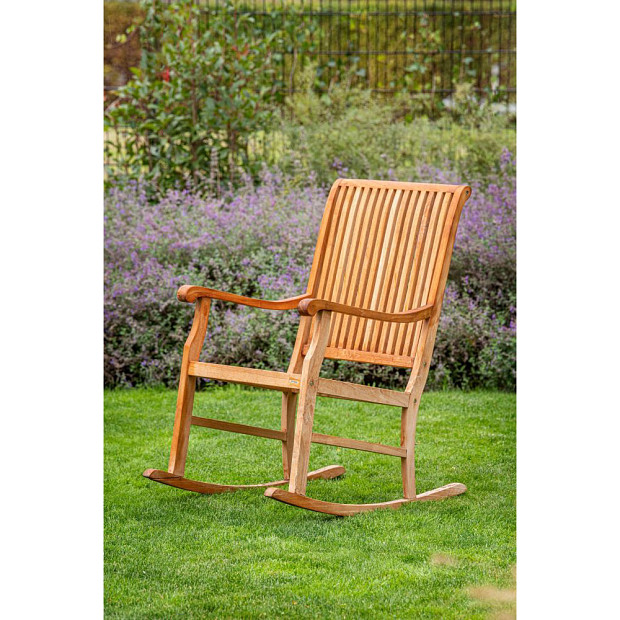 Schommelstoel Relax onbehandeld teak 60x51x108 cm