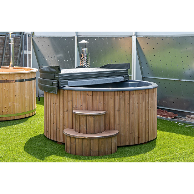 Hottub Deluxe met interne kachel thermisch gemodificeerd, geschaafd vuren