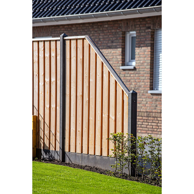 Tuinscherm Casablanca geschaafd geïmpregneerd Red Class hout 21-planks verloop 180x90/180 cm