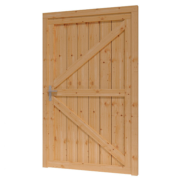 Douglas enkele dichte deur XL 120x212,9 cm met kozijn onbehandeld (Incl. Hang en Sluitwerk)