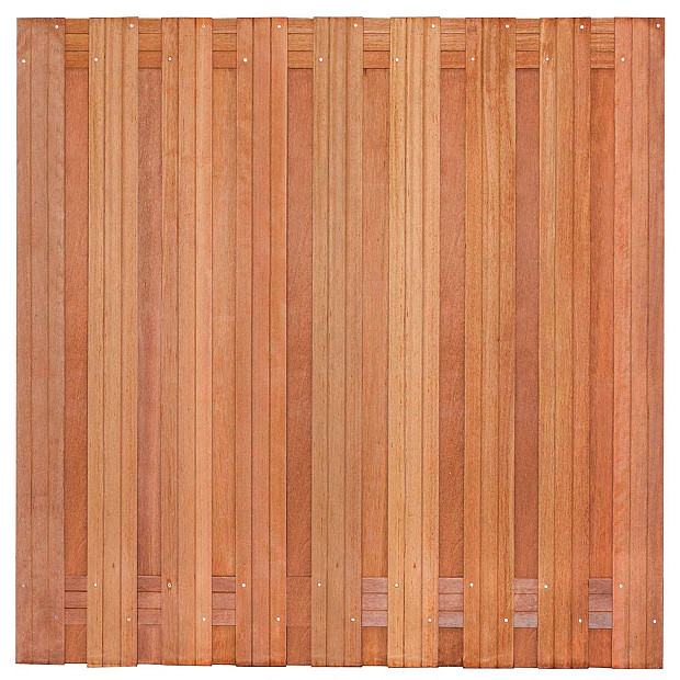 Tuinscherm Harlingen geschaafd onbehandeld hardhout 19-planks 180x180 cm