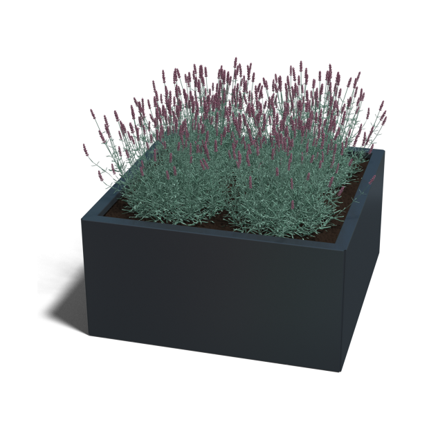 Gepoedercoat staal plantenbak Miami 80 x 80 x 40 cm geen bodemplaat