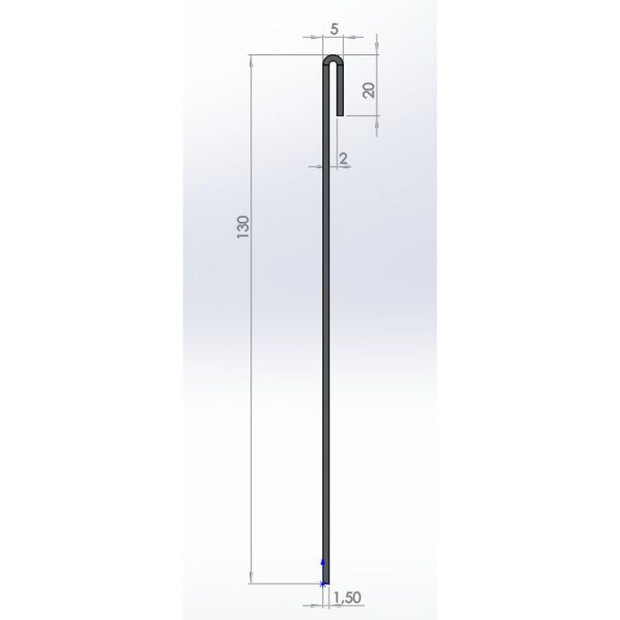 Cortenstaal kantopsluiting geplet 150x0,4x13 cm