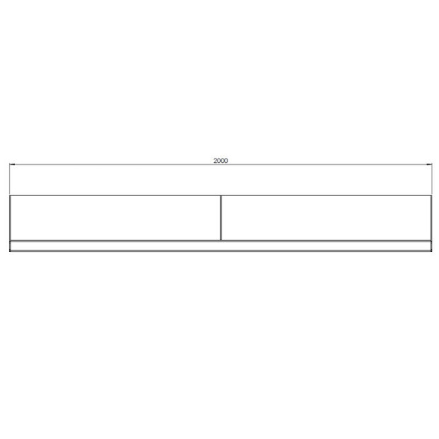 Gepoedercoat staal keerwand recht 200x20x30 cm wit
