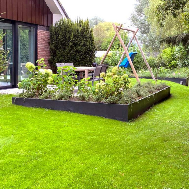 Gepoedercoat staal keerwand binnenhoek 50x50x30 cm antraciet grijs