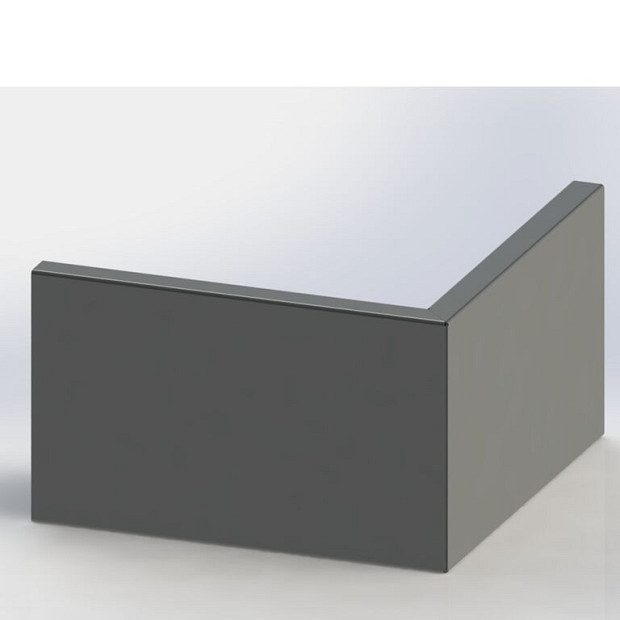 Gepoedercoat staal keerwand buitenhoek 50x50x30 cm wit