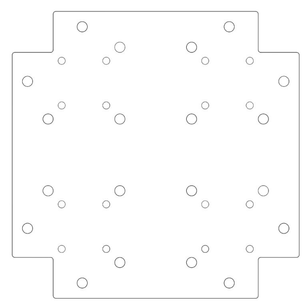 Verzinkt staal bodemplaat 30x30 cm