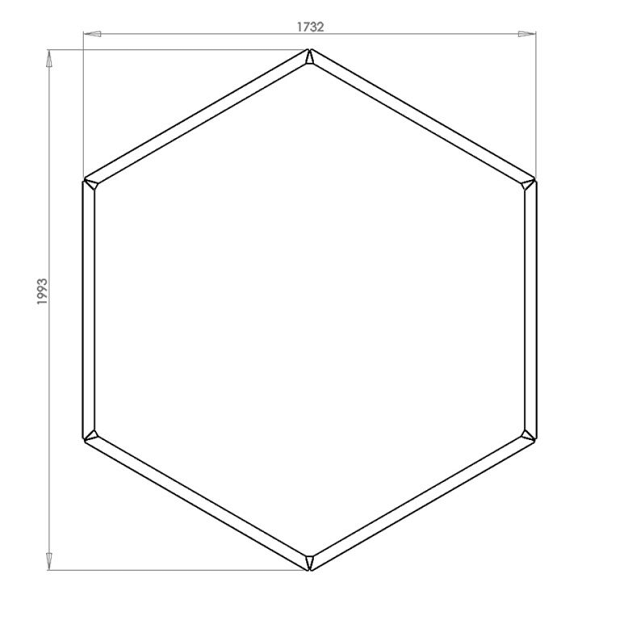 Cortenstaal zeshoekige plantenbak Denver 100, 199,3x173,2x100 cm