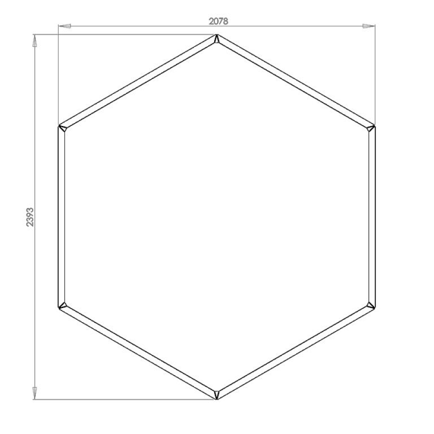 Cortenstaal zeshoekige plantenbak Denver 120, 239,3x207,8x80 cm