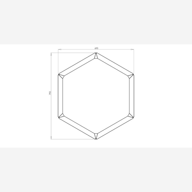 Cortenstaal zeshoekige plantenbak Denver 40, 79,3x69,3x80 cm