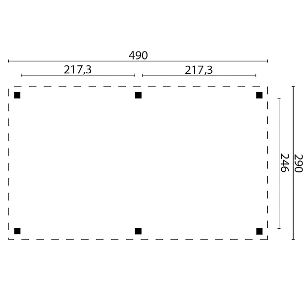 Prieel Samos onbehandeld geschaafd douglas 490x290x290 cm (excl dakbedekking)