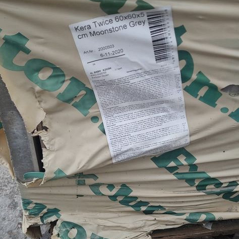 Restpartij Edam: 10 m2 Kera Twice 60x60x4,8 cm Moonstone Grey