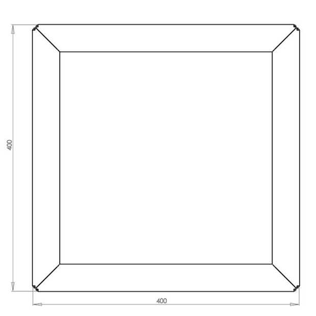 Cortenstaal vierkante plantenbak Miami 40x40x80 cm met bodemplaat