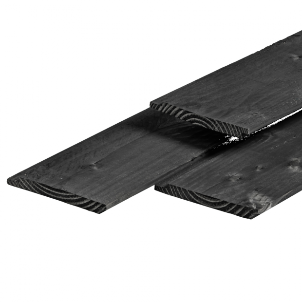 Douglas dubbel lip Halfhouts profiel gedroogd, zwart geïmpregneerd 1,8 x 19,0 x 300 cm  werkend: 17.