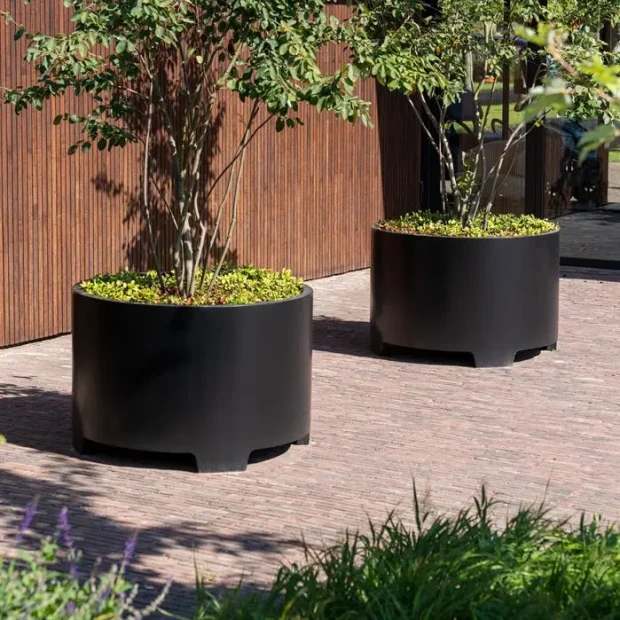 Plantenbak Circum met poten aluminium Ø150x80 cm